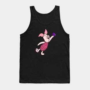 Little Pig with Awareness Ribbon Butterfly (Purple) Tank Top